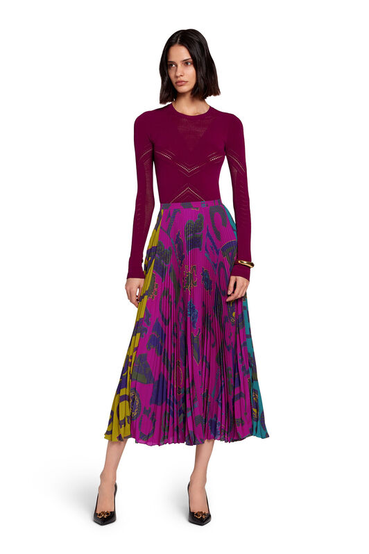RC Gonna plissettata con stampa Cavalli Mania RC Gonna plissettata con stampa Cavalli Mania Viola LQT306-GJA01