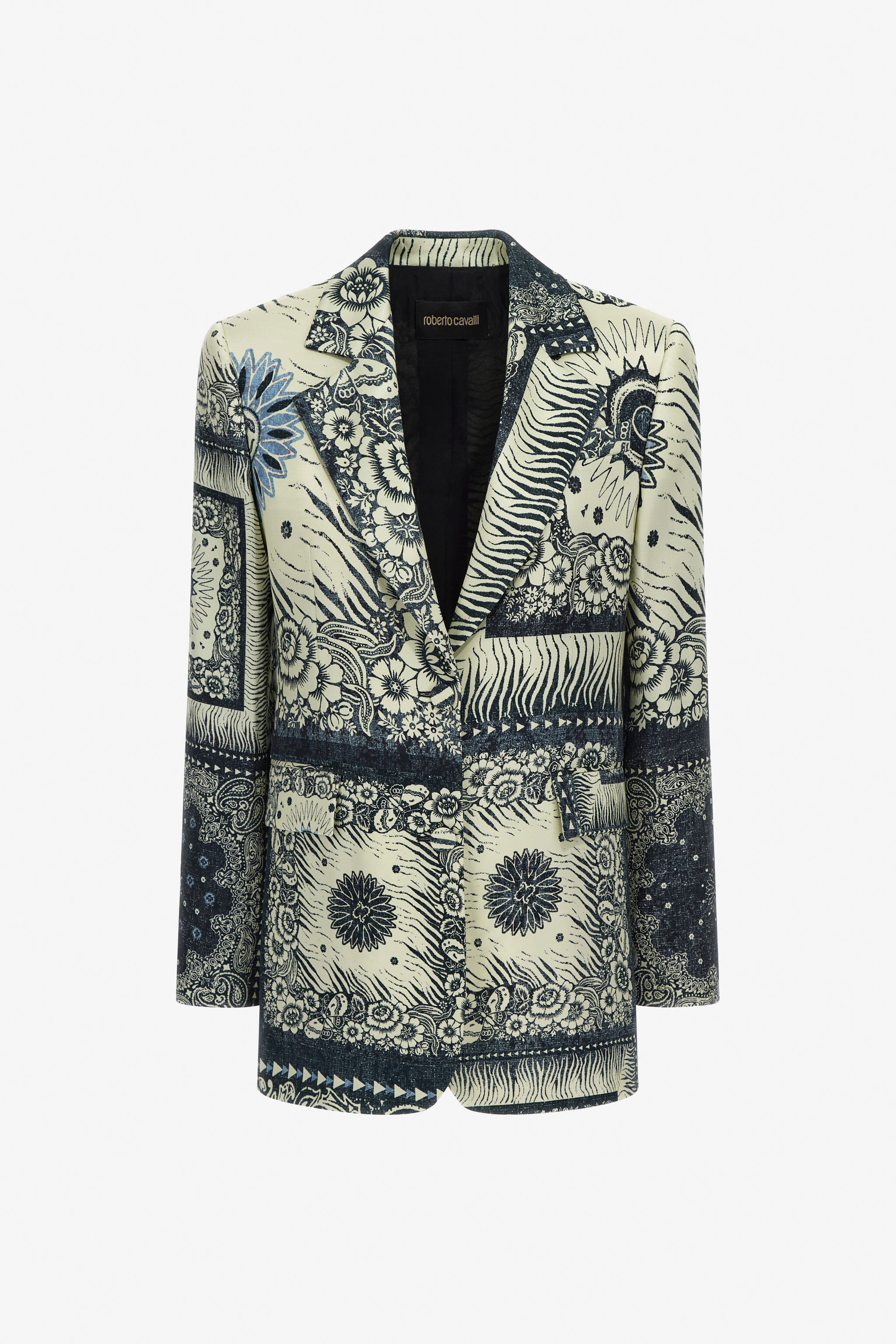 RC Bandana Print Blazer Bleu TKT405-FQN05