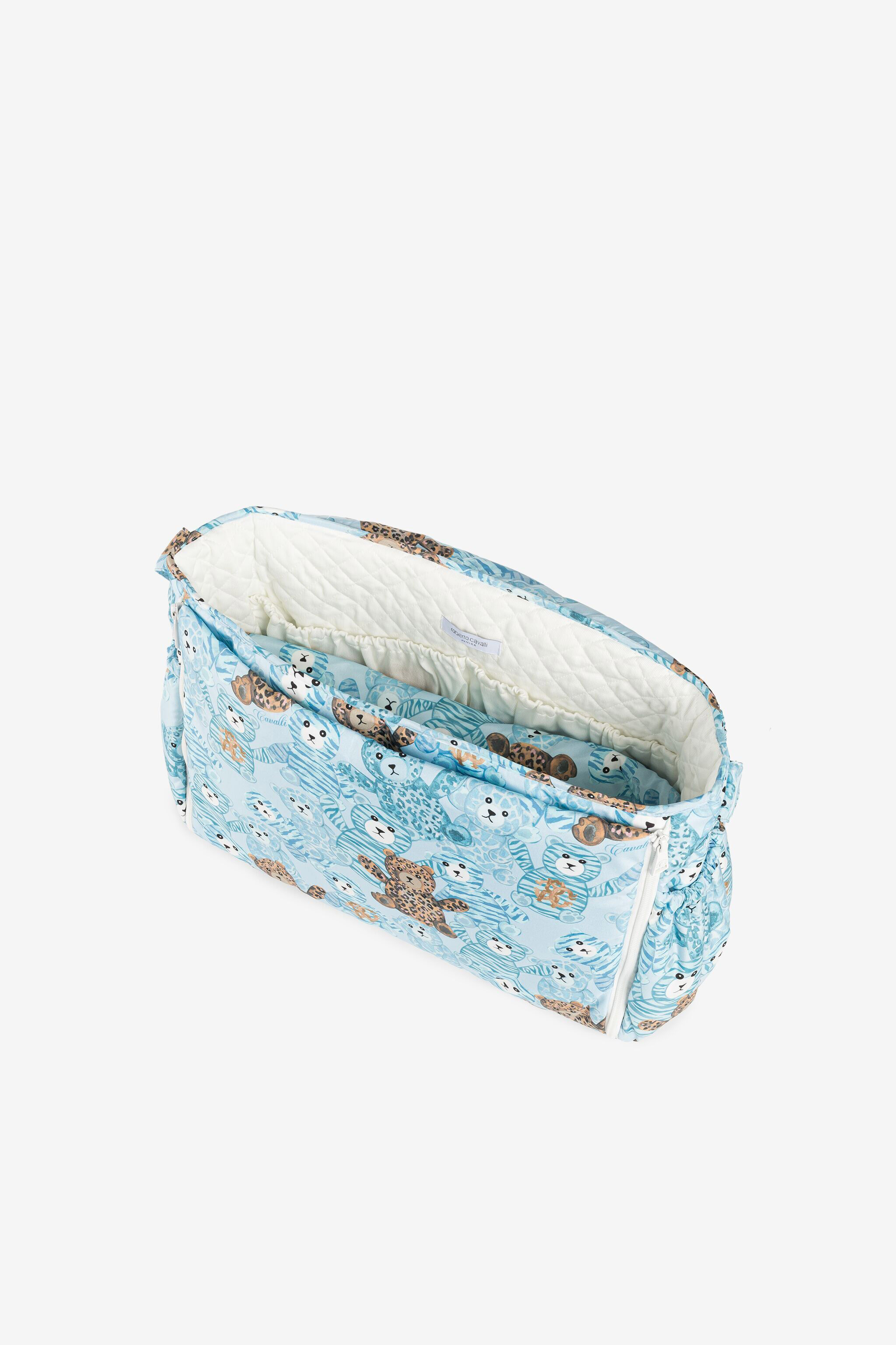 JU Borsa fasciatoio con stampa Teddy Bear Azzurro RJT816-5RG79