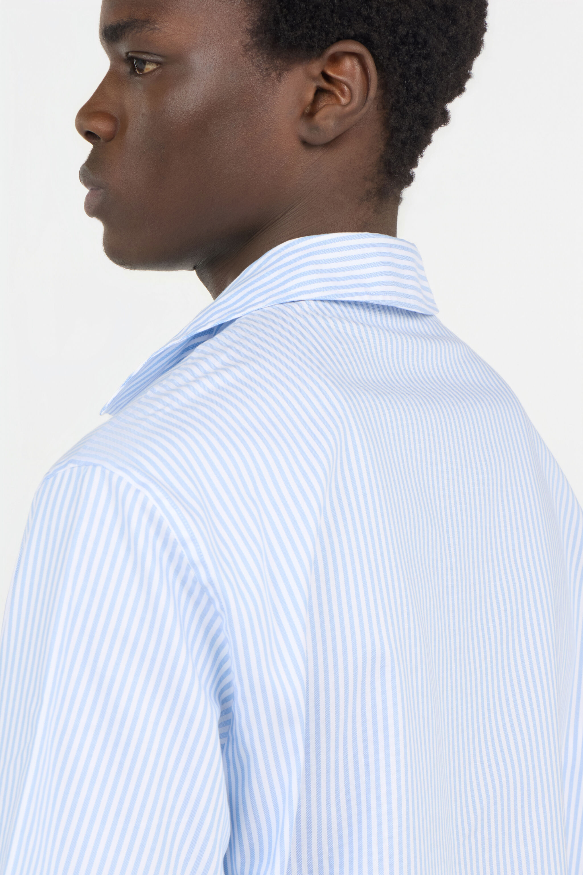 RC Chemise Rayée En Coton Avec Patch Monogram RC WHITE/BLUE STRIPES SOT70T-CH106