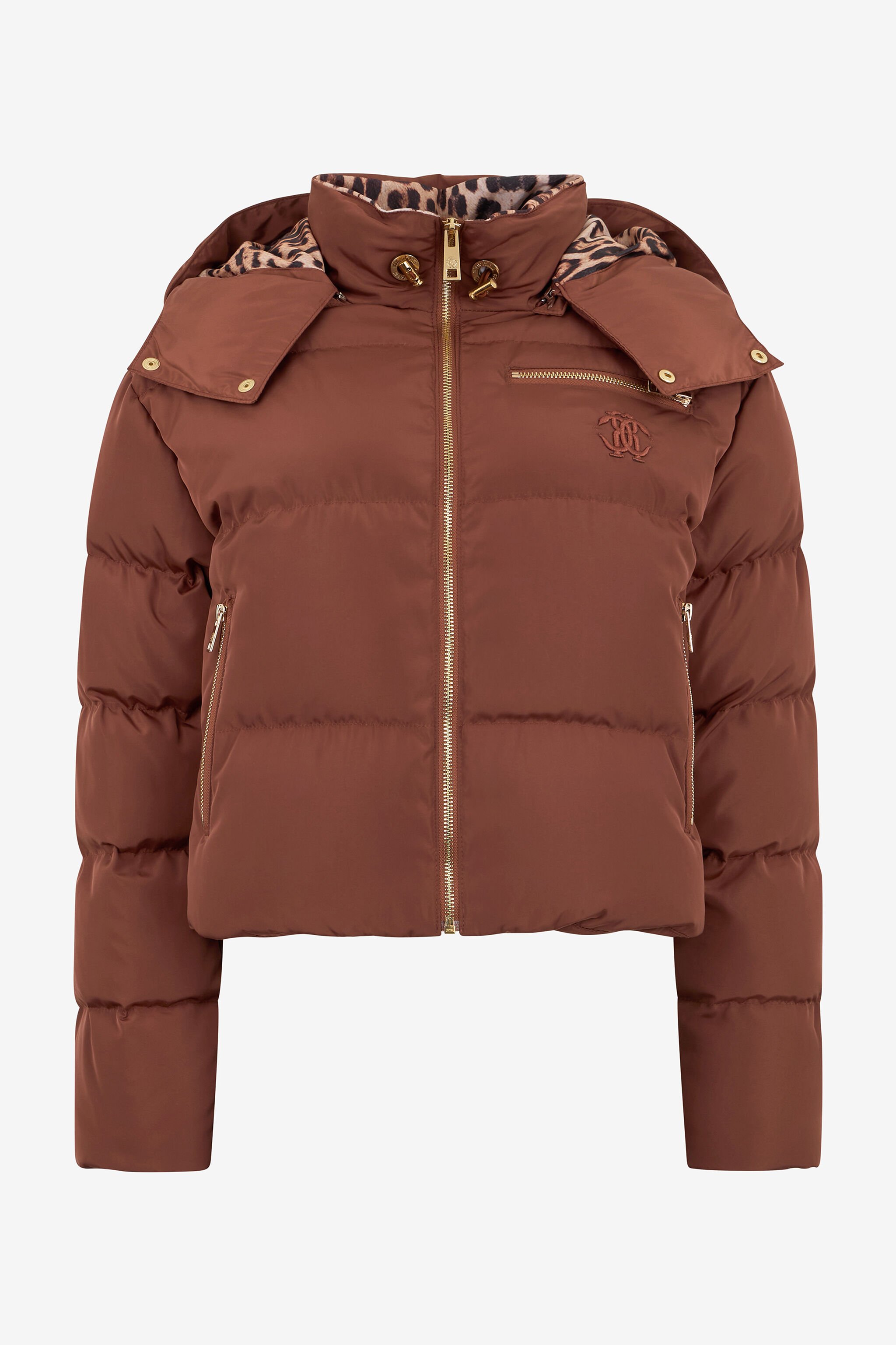 RC Brown Down Jacket With Monogram Rc RC Brown Down Jacket With Monogram Rc COFFEE ROT80C-FY035