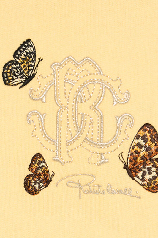 JU Yellow Sweatshirt with RC Monogram and Butterflies YELLOW VJT66A-CF050