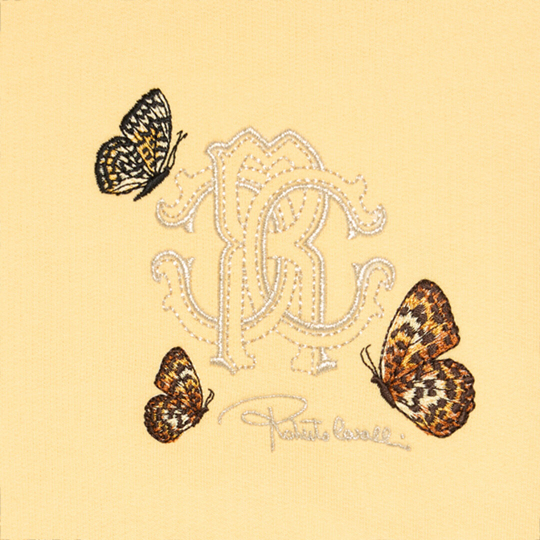JU Yellow Sweatshirt with RC Monogram and Butterflies YELLOW VJT66A-CF050