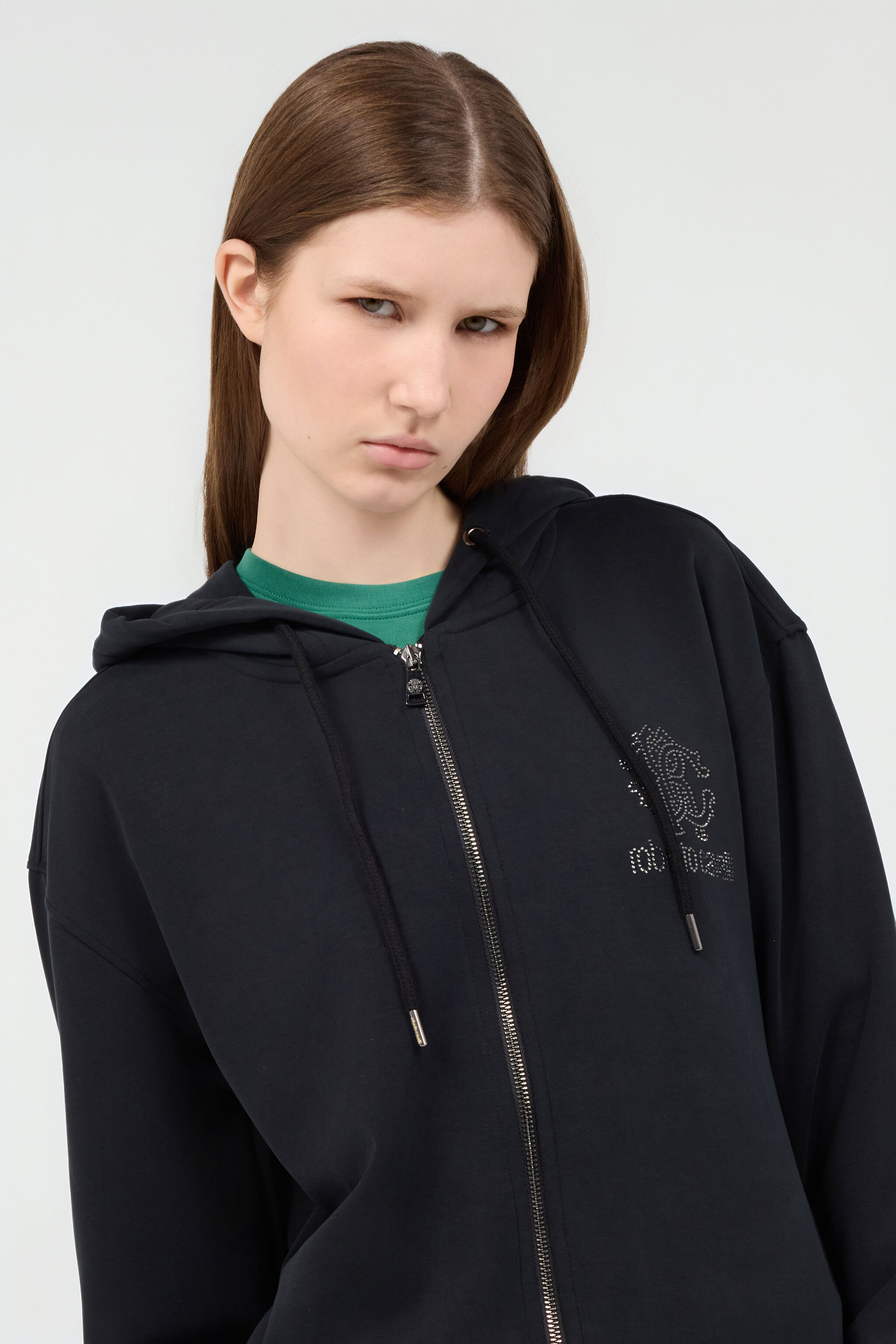 RC Hoodie With Zipper And Logo BLACK POT69C-CF054