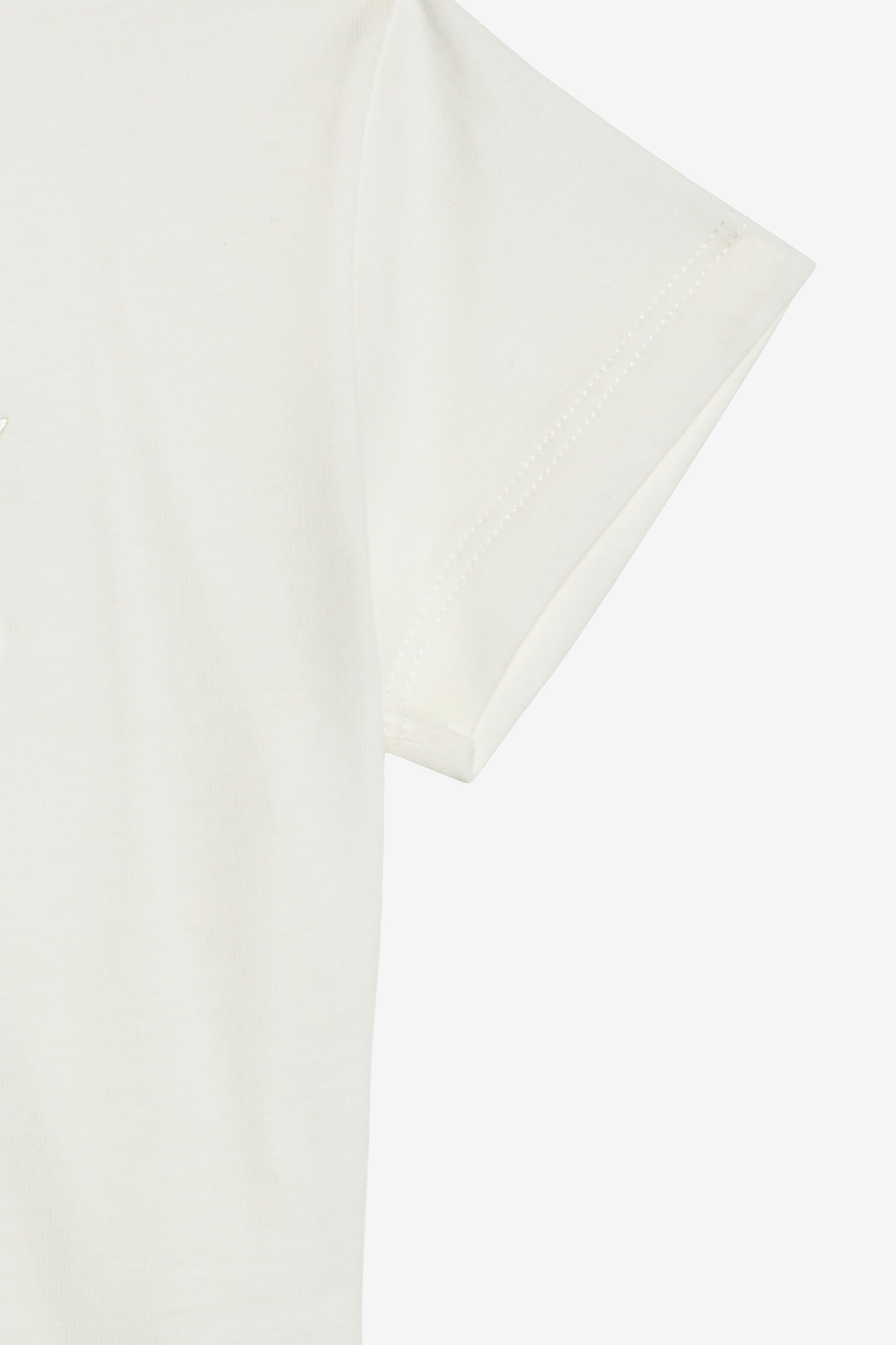 JU T-Shirt Avec Broderie Monogramme RC Et Fleurs Blanc UJT607-JD001
