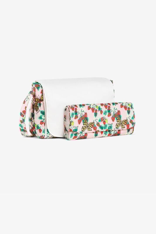 JU Borsa fasciatoio con stampe farfalle e fragole Rosa QJT866-5RF64