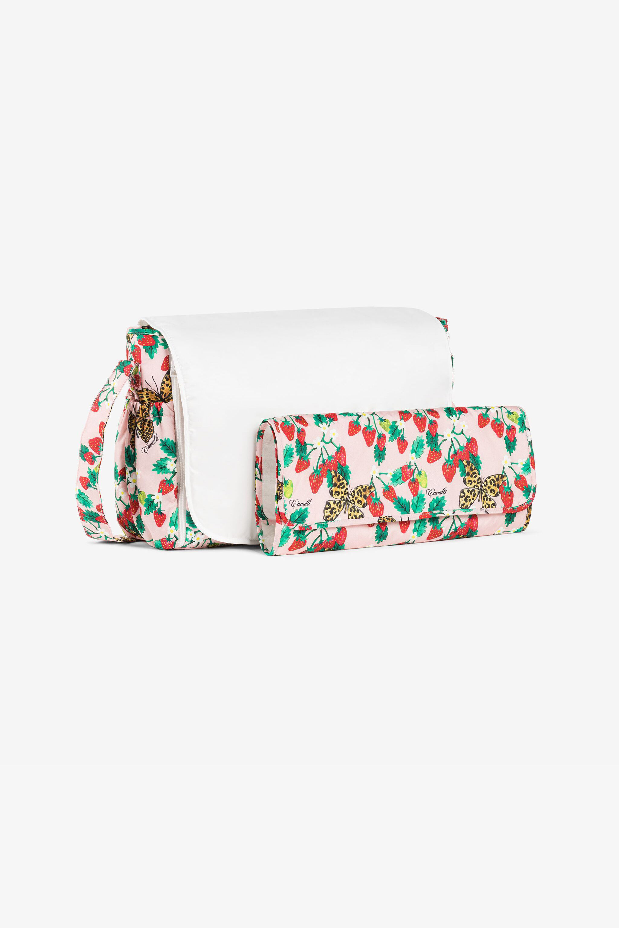 JU Borsa fasciatoio con stampe farfalle e fragole Rosa QJT866-5RF64