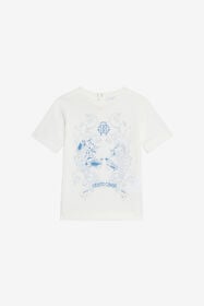 ${brand} Milk White T-Shirt with Feline Print ${colorDescription} ${masterID}