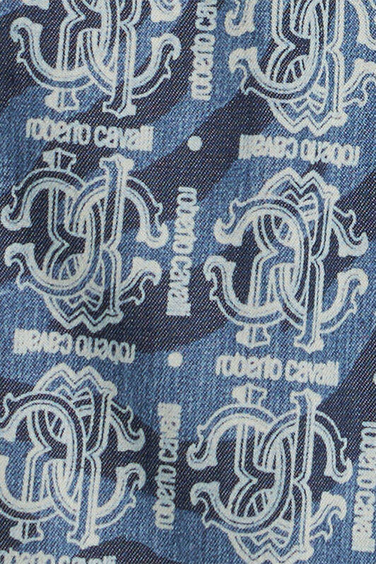 JU Shorts Aus Denim Mit Monogramm RC Blau UJJ209-DYO44
