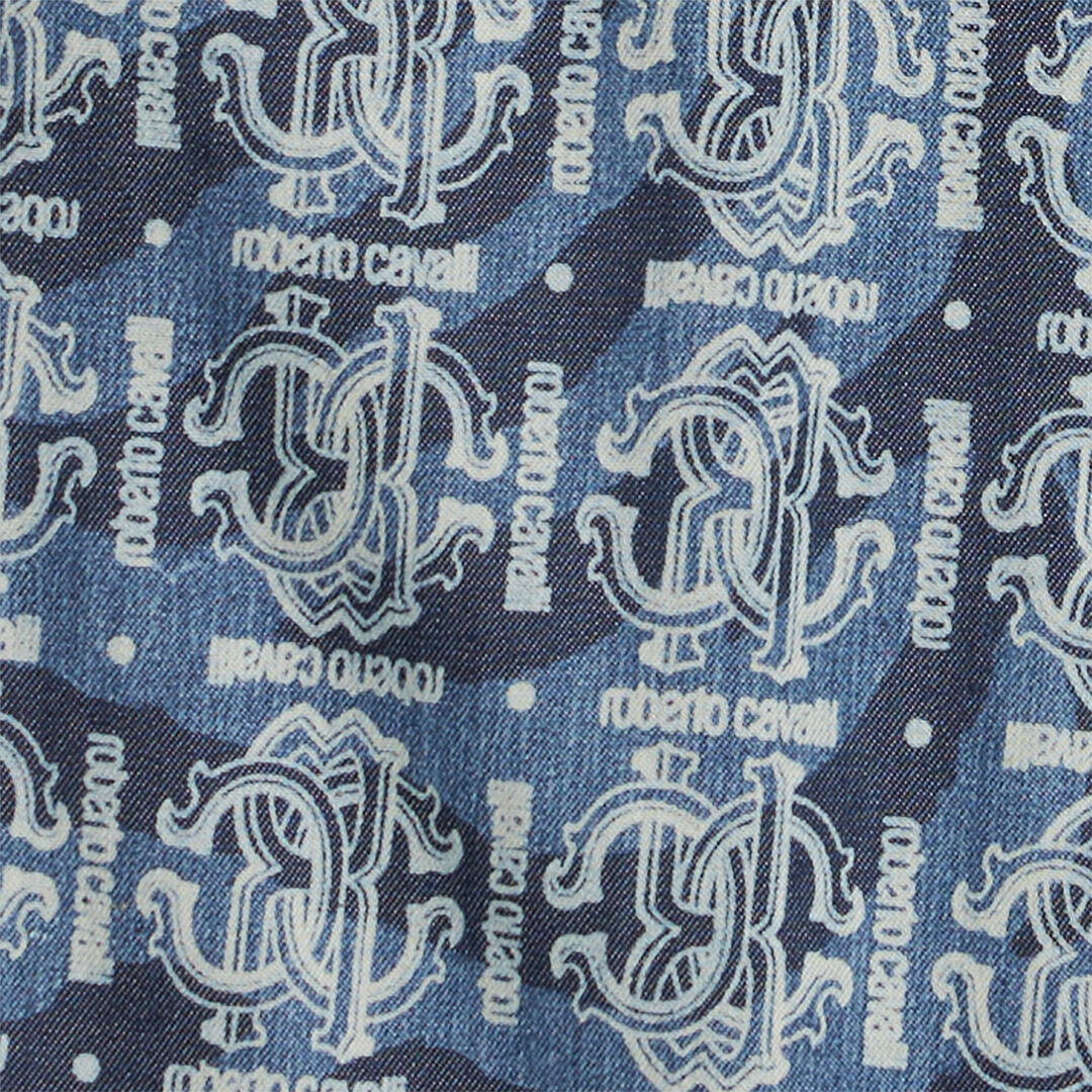 JU Shorts Aus Denim Mit Monogramm RC Blau UJJ209-DYO44