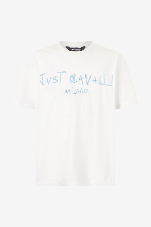 JC T-Shirt Mit Abgestepptem Logo Weiß UFT059-UF079