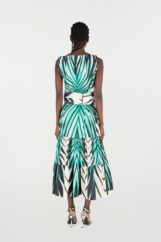 RC Ray Of Sea Print Midi Dress Light blue VKT120-RLM33
