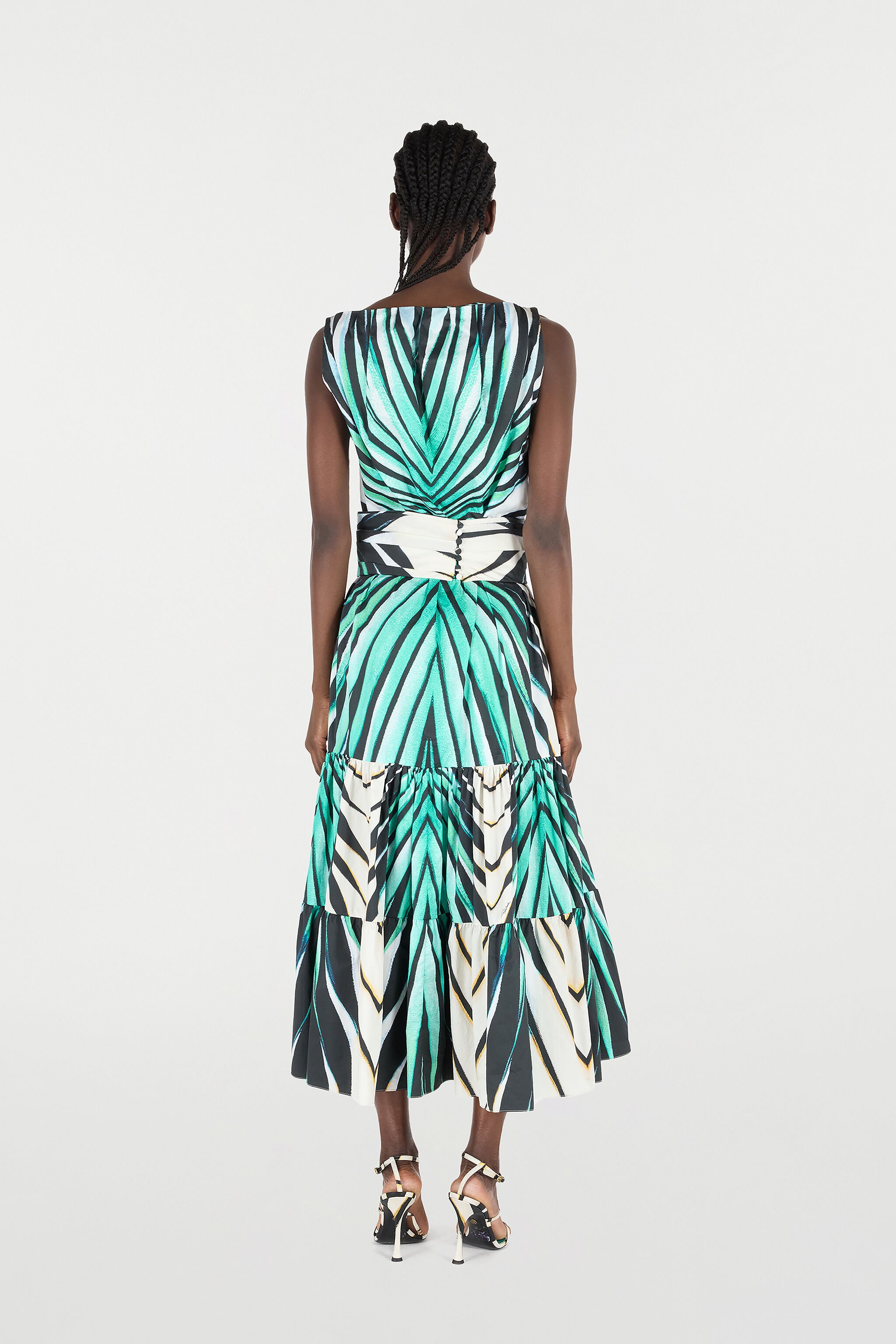 RC Ray Of Sea Print Midi Dress Light blue VKT120-RLM33