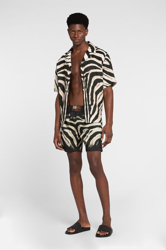 RC Tiger-Print Swim Shorts RC Tiger-Print Swim Shorts Ivory/Black ONH02C-SB053