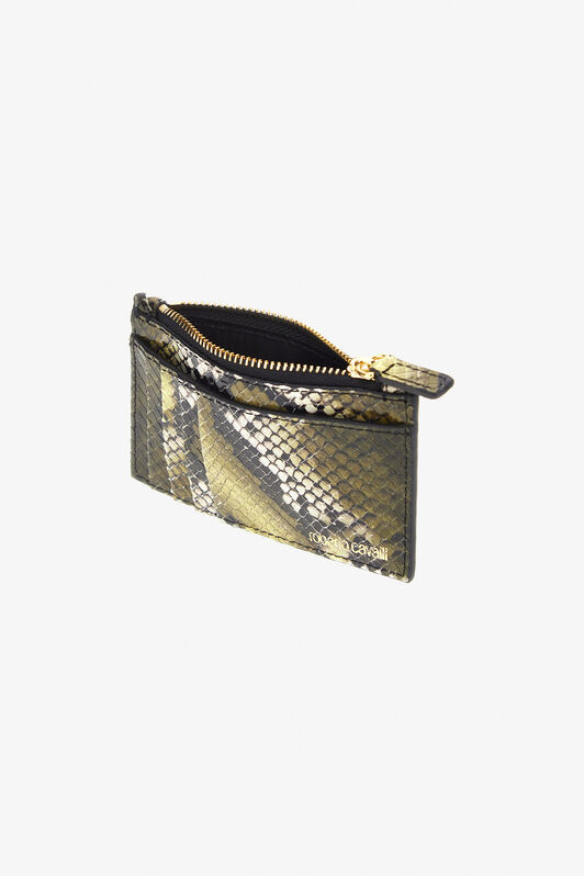 RC Logo-print leather clutch Dark green TKA005-PZ02S