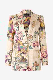 ${brand} Silk Jacket With Flower And Pheasant Print ${colorDescription} ${masterID}