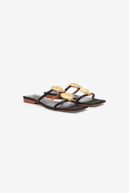 ${brand} Flat Sandals With Golden Shells ${colorDescription} ${masterID}