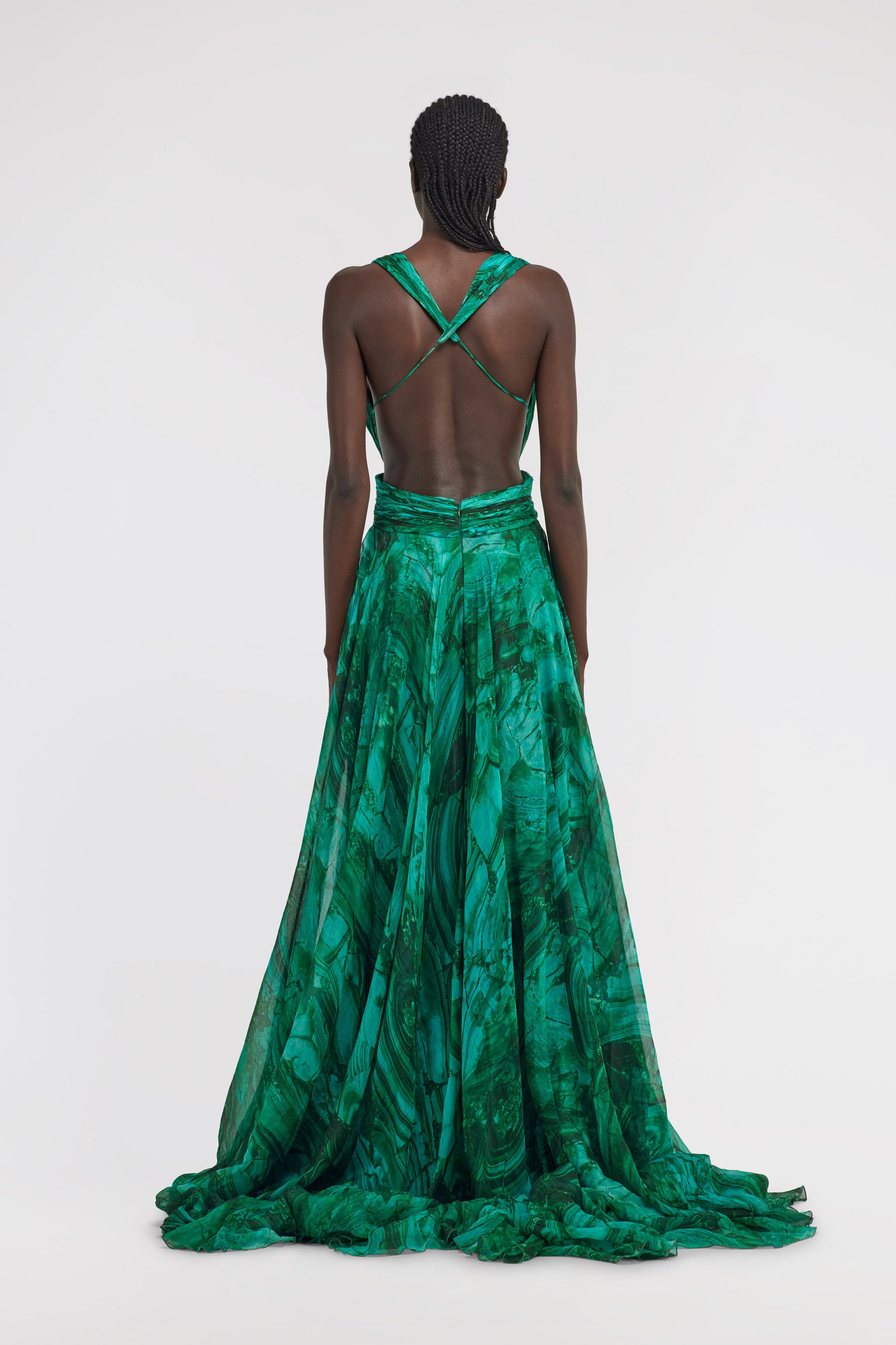 RC Profumo Kleid mit Malachit-Print Grün TKT137-CKN06