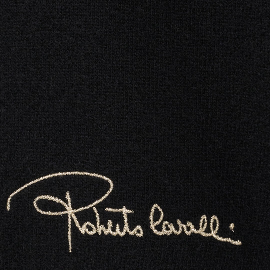 RC Oversized Wool Sweater with Tiger Motif BLACK WKM603-MQ014