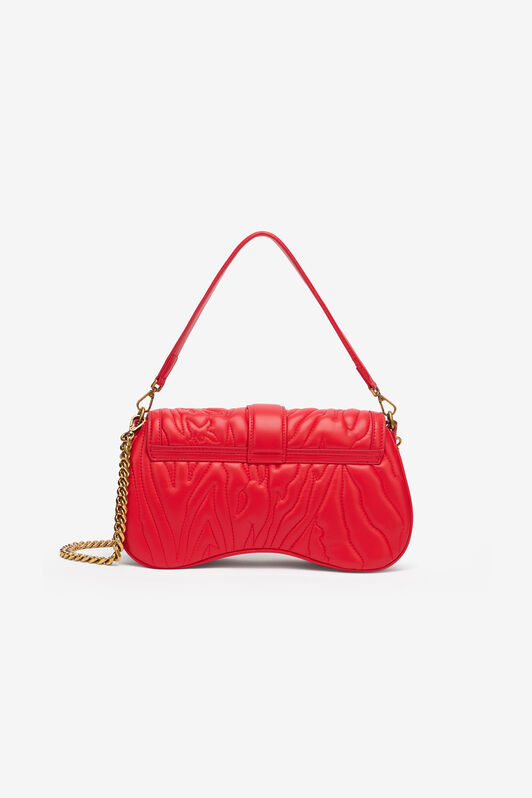 JC Bolso Bandolera Con Pespuntes Y Mirror Snake Rojo UFB028-UF397