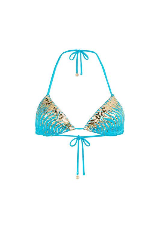 UG Sequin-Embellished Tiger Stripe Bikini Top UG Sequin-Embellished Tiger Stripe Bikini Top ROYAL 174131 JYW15C-LL024