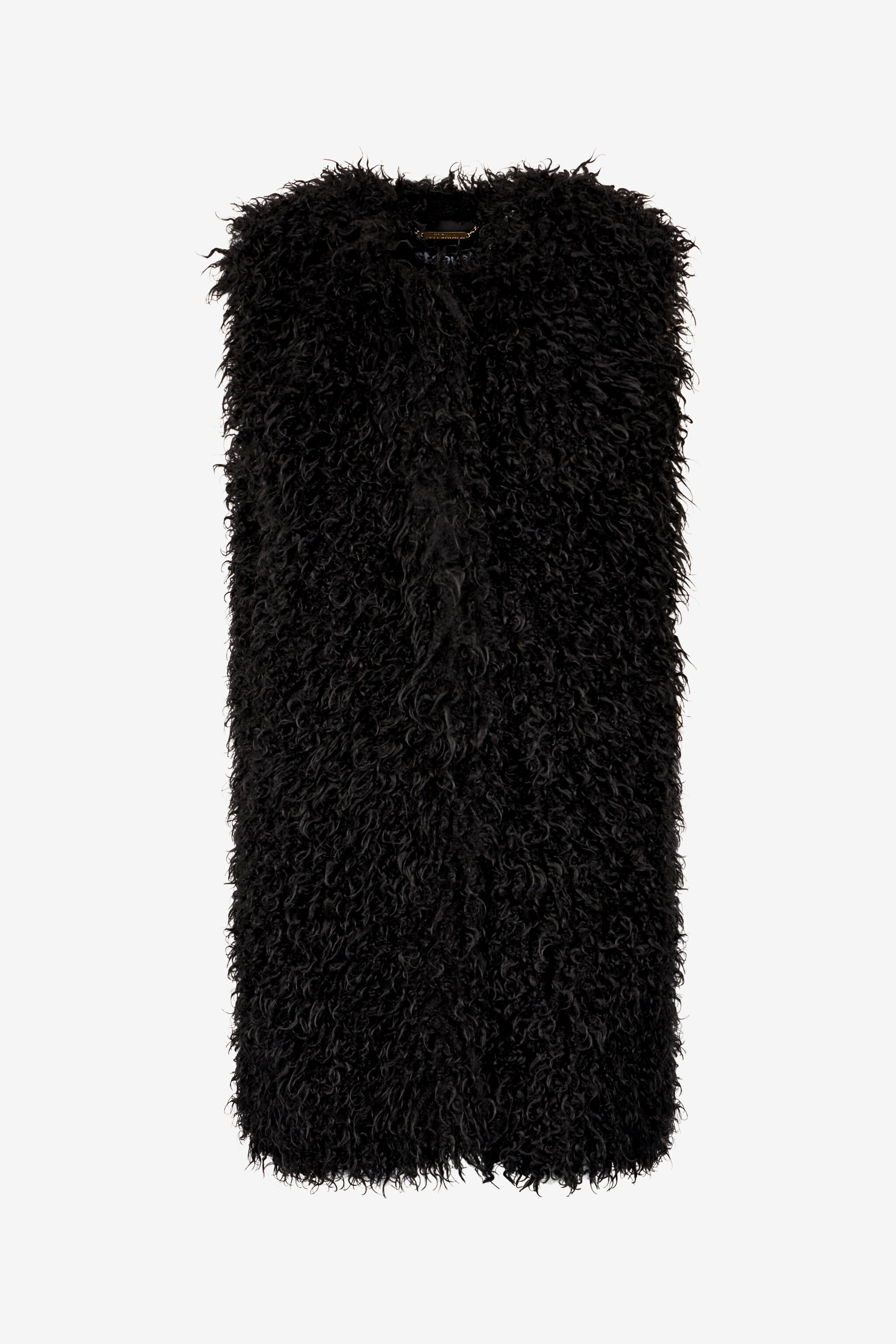JC Sleeveless Faux Fur Top Black TFT155-TF222