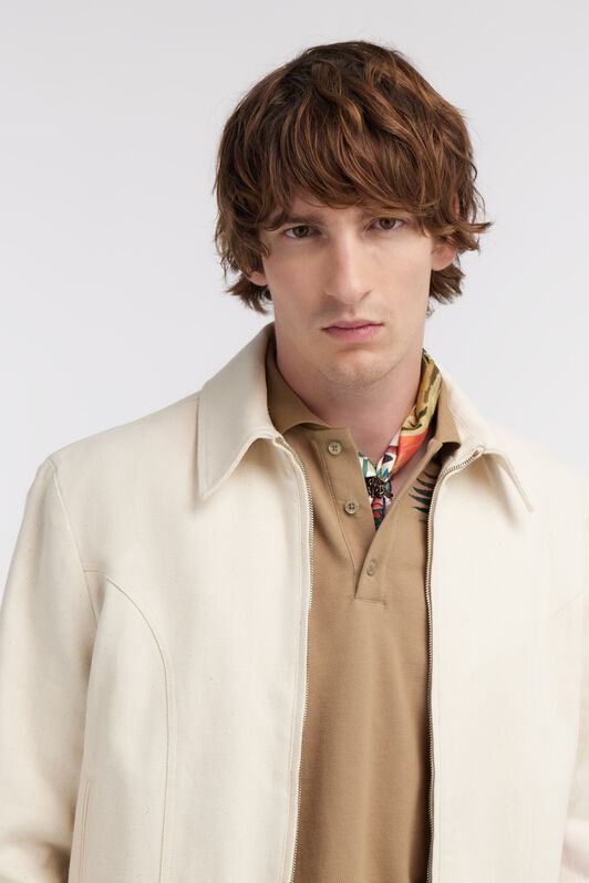RC Cotton Jacket with Buckle Ivory SRT467-FN064