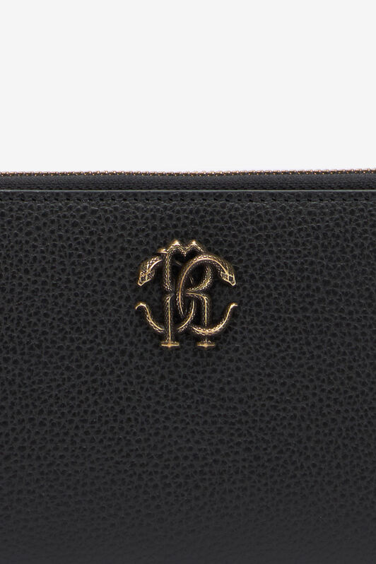 RC Black Zip-Around Wallet With Mirror Snake Monogram RC Black Zip-Around Wallet With Mirror Snake Monogram BLACK QOA00C-PZO37