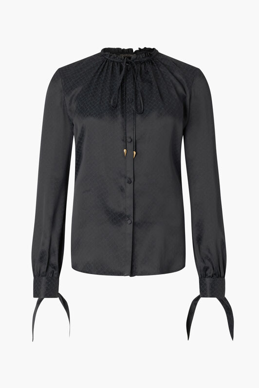 RC Camicia In Seta Effetto Serpente Nero UKT702-SZN57