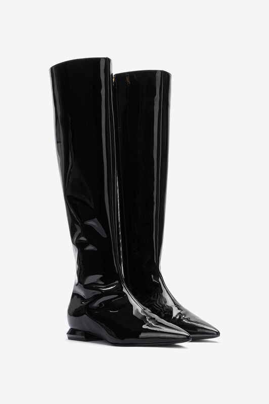 RC Black Patent Leather Boots Black TWS014-PZV00