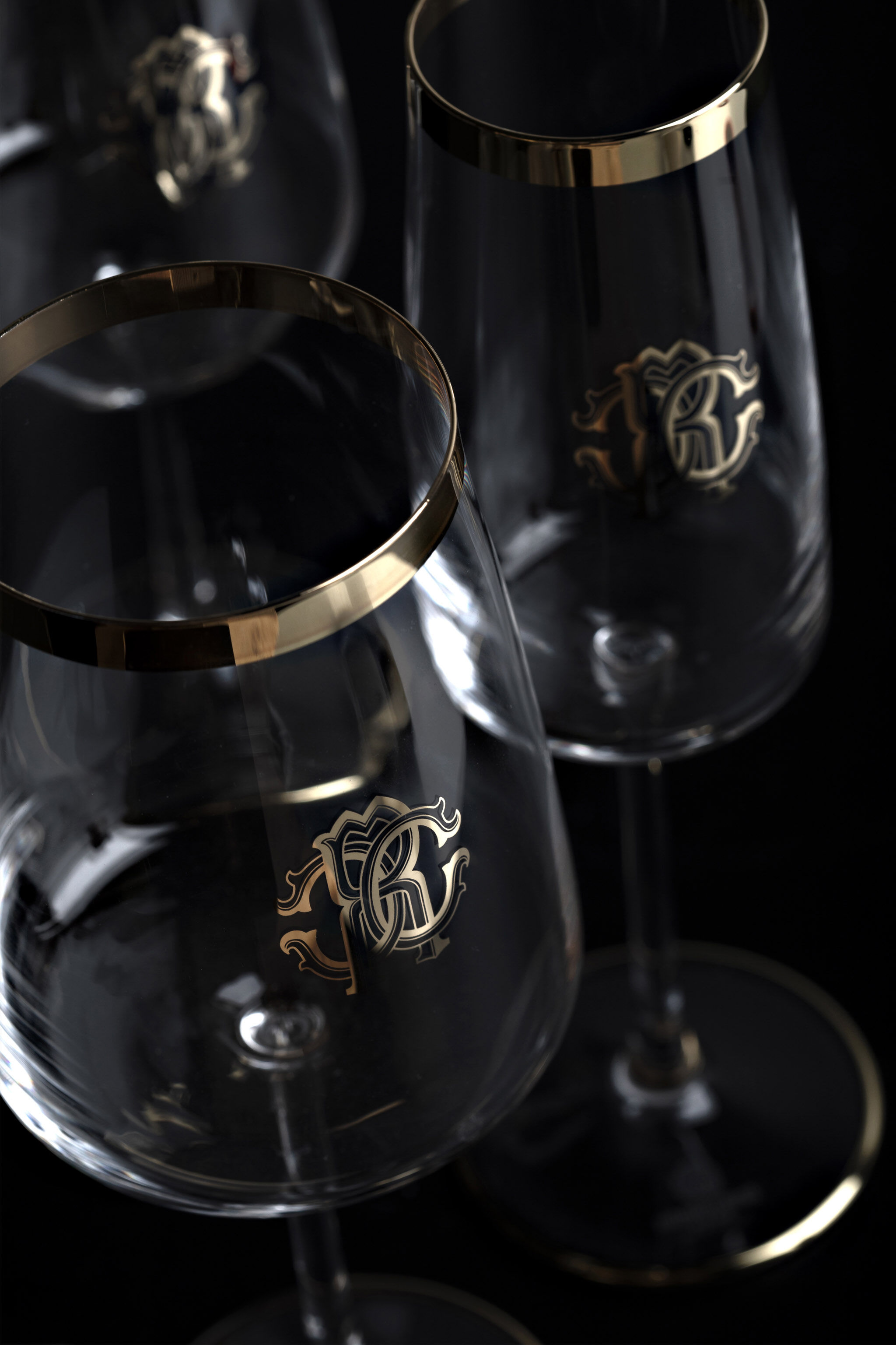 HO MONOGRAM PLATIND 2 GLASSES SET Grau RALA06-IA011