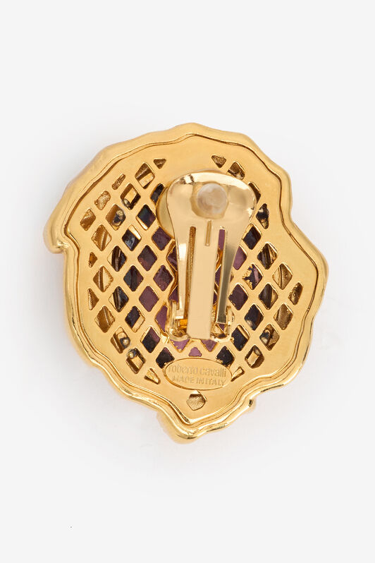 RC Gold Clip-On Earrings with Amethyst Stone ORO/AMETISTA VWG013-AM081