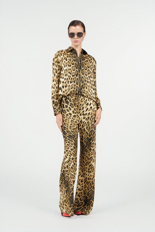 RC Leopard Print Palazzo Pants NATURAL WQT202-9HQ71
