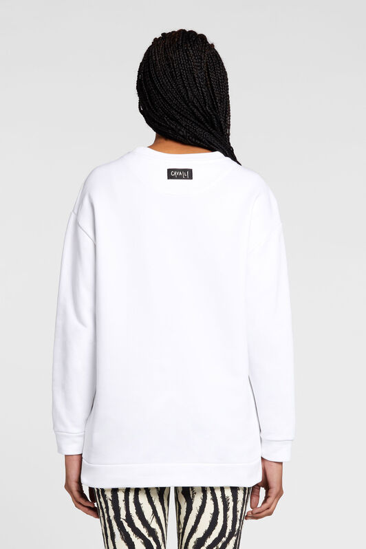 RC Animalier Patchwork-Print Appliqué Sweatshirt White OKT66D-CF050