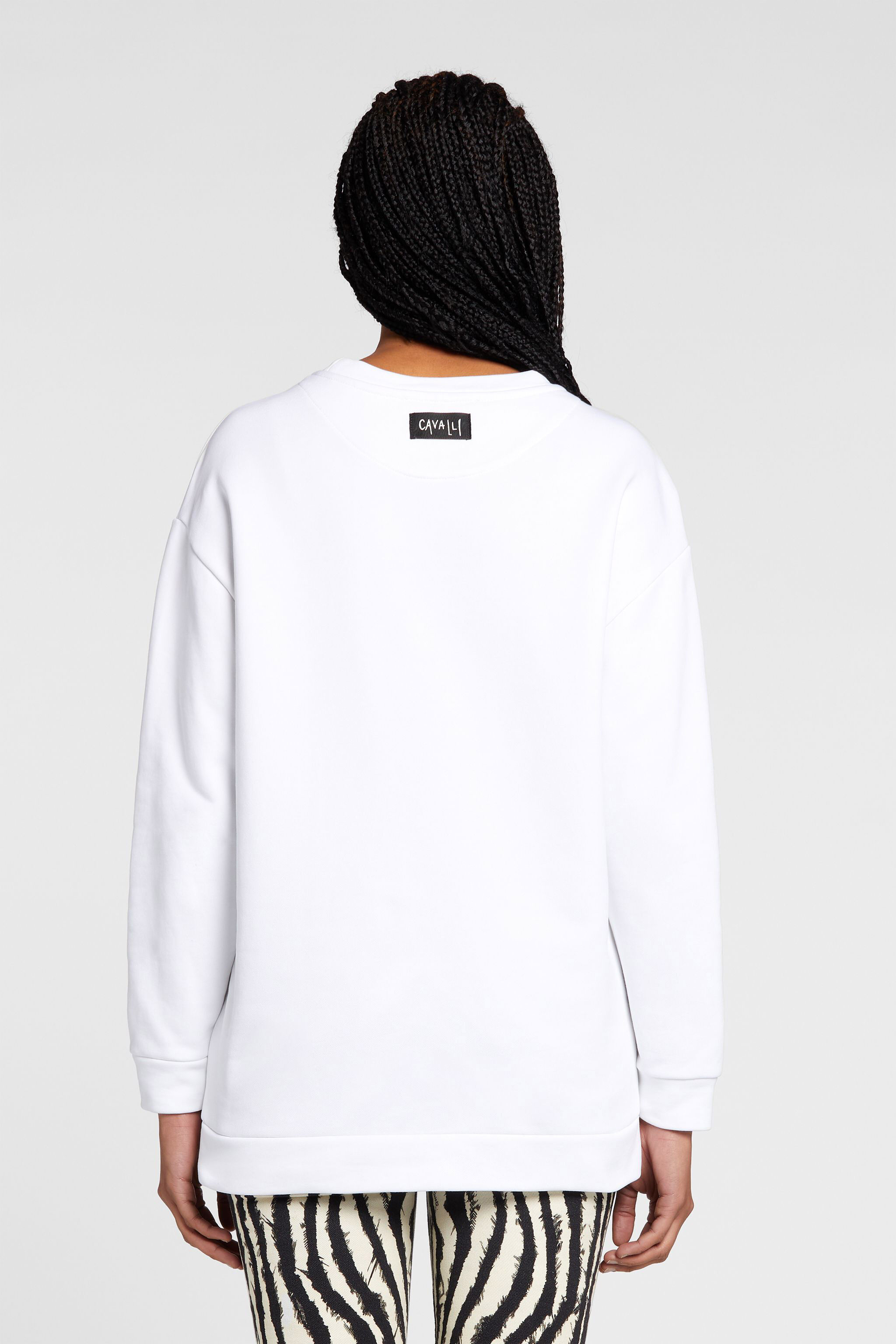 RC Animalier Patchwork-Print Appliqué Sweatshirt White OKT66D-CF050