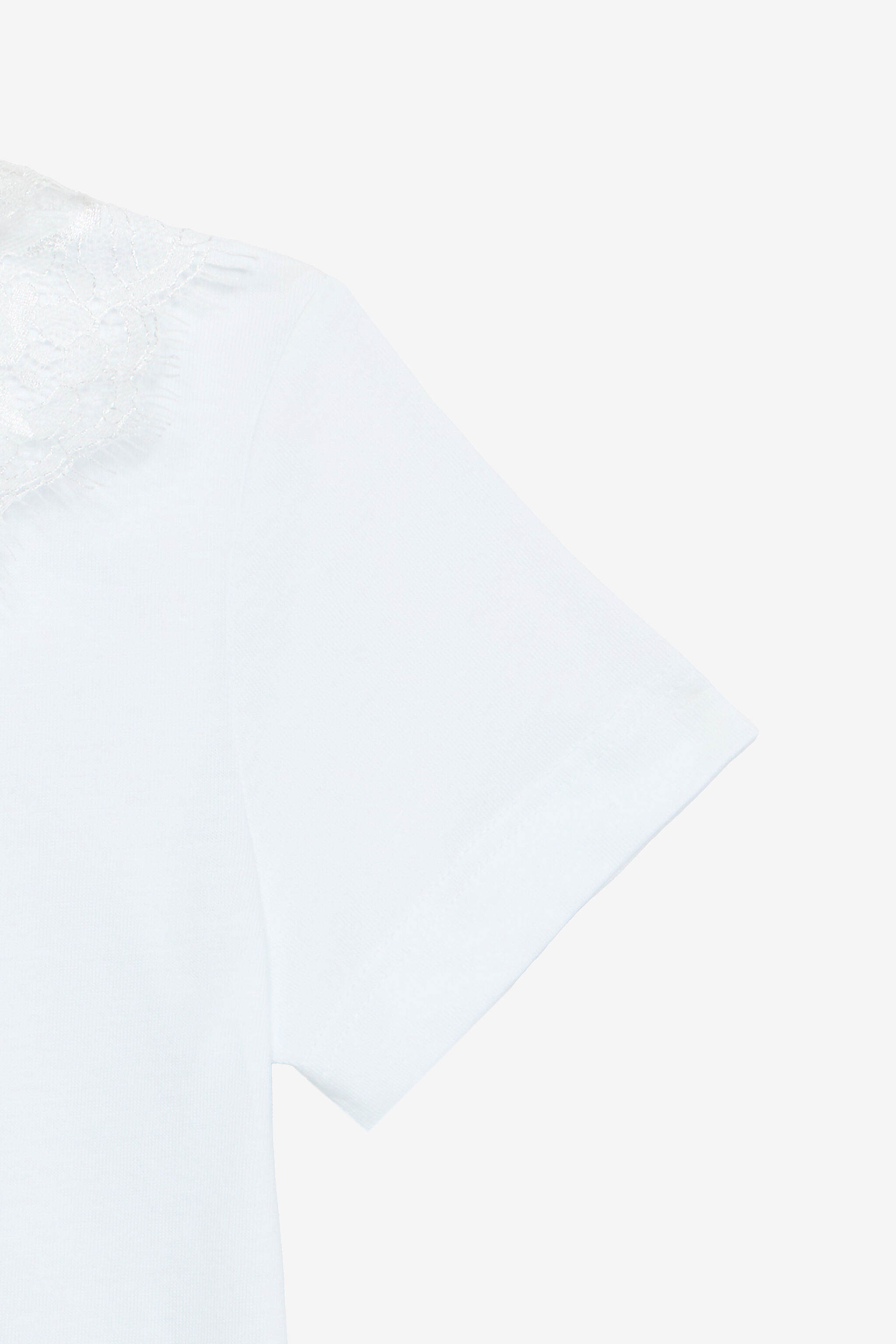 JU T-Shirt With RC Monogram And Lace White UJT62I-JD001