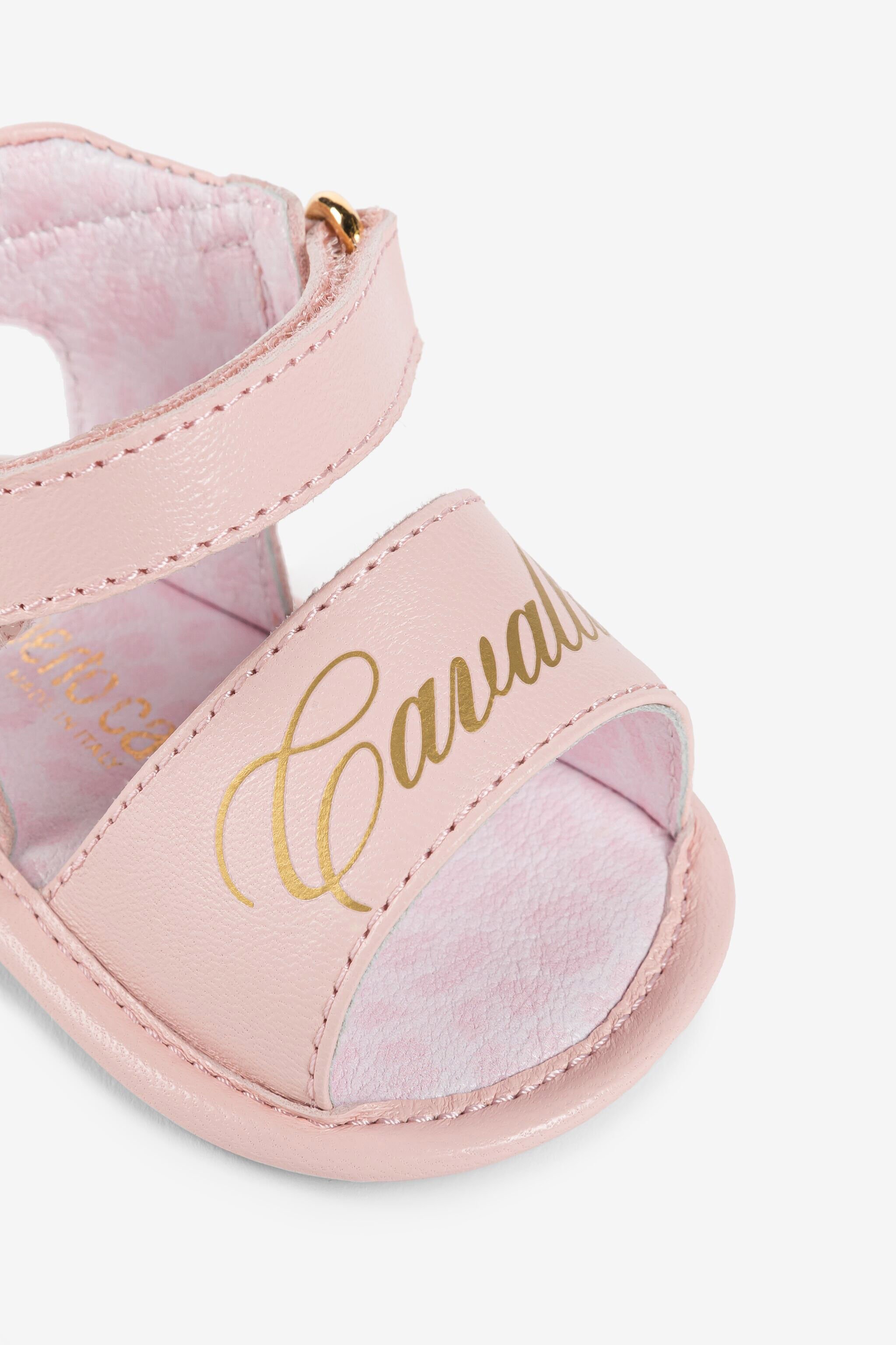 Sandali con logo in Rosa da Bambina Roberto Cavalli
