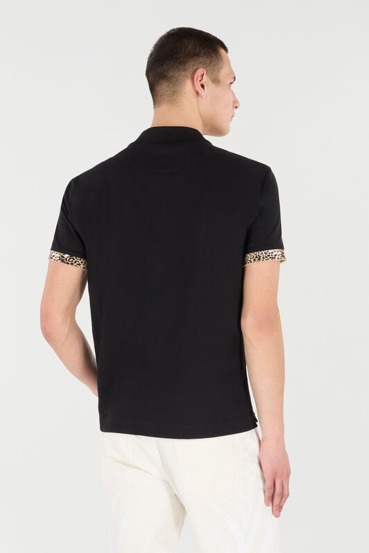 RC Polo Shirt with Jaguar Skin Details Black VRT64A-KB002