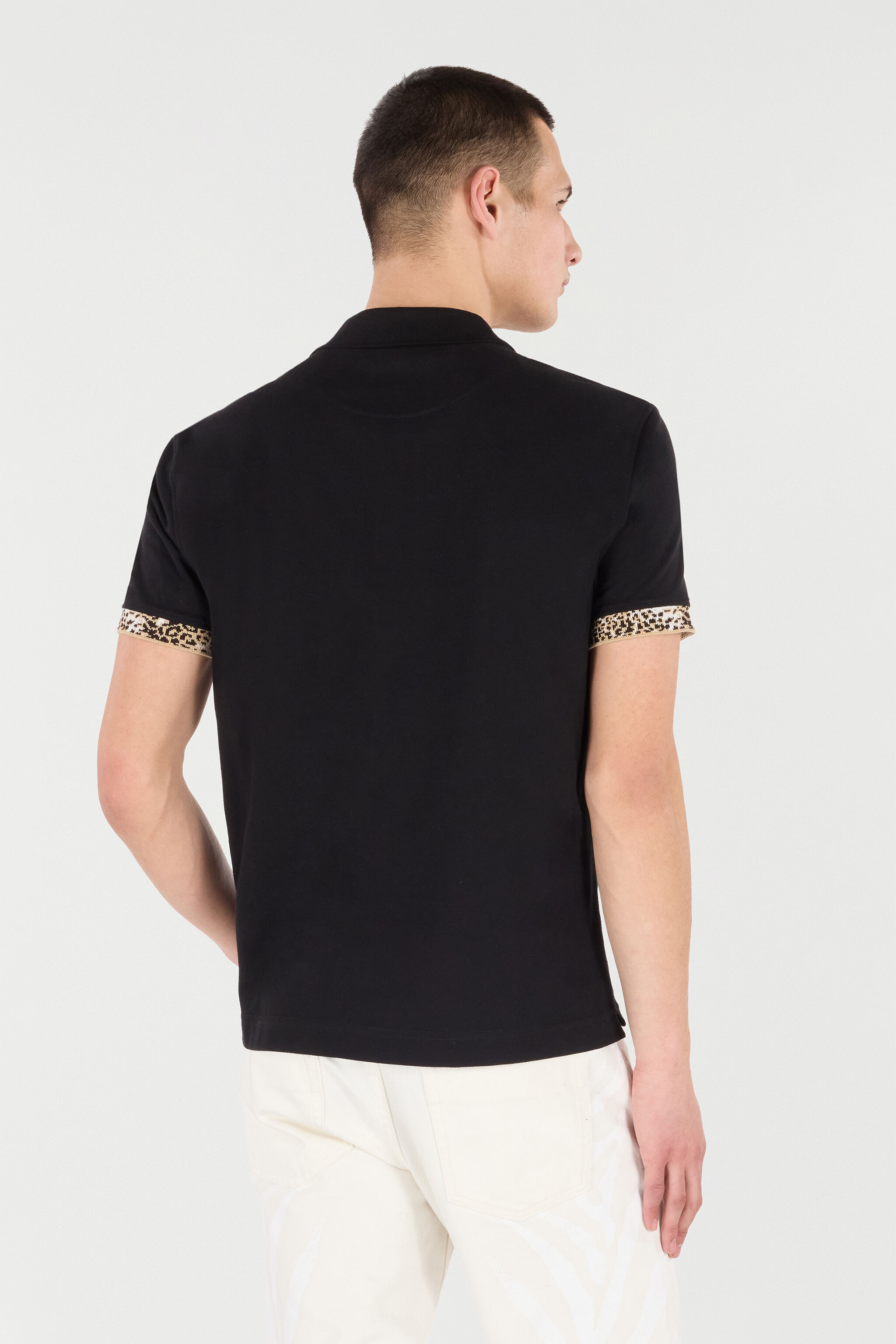 RC Polo Shirt with Jaguar Skin Details Black VRT64A-KB002