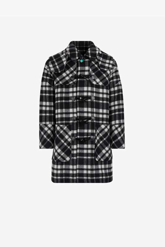 RC Plaid Duffle Coat Black/White RRT501-FY090
