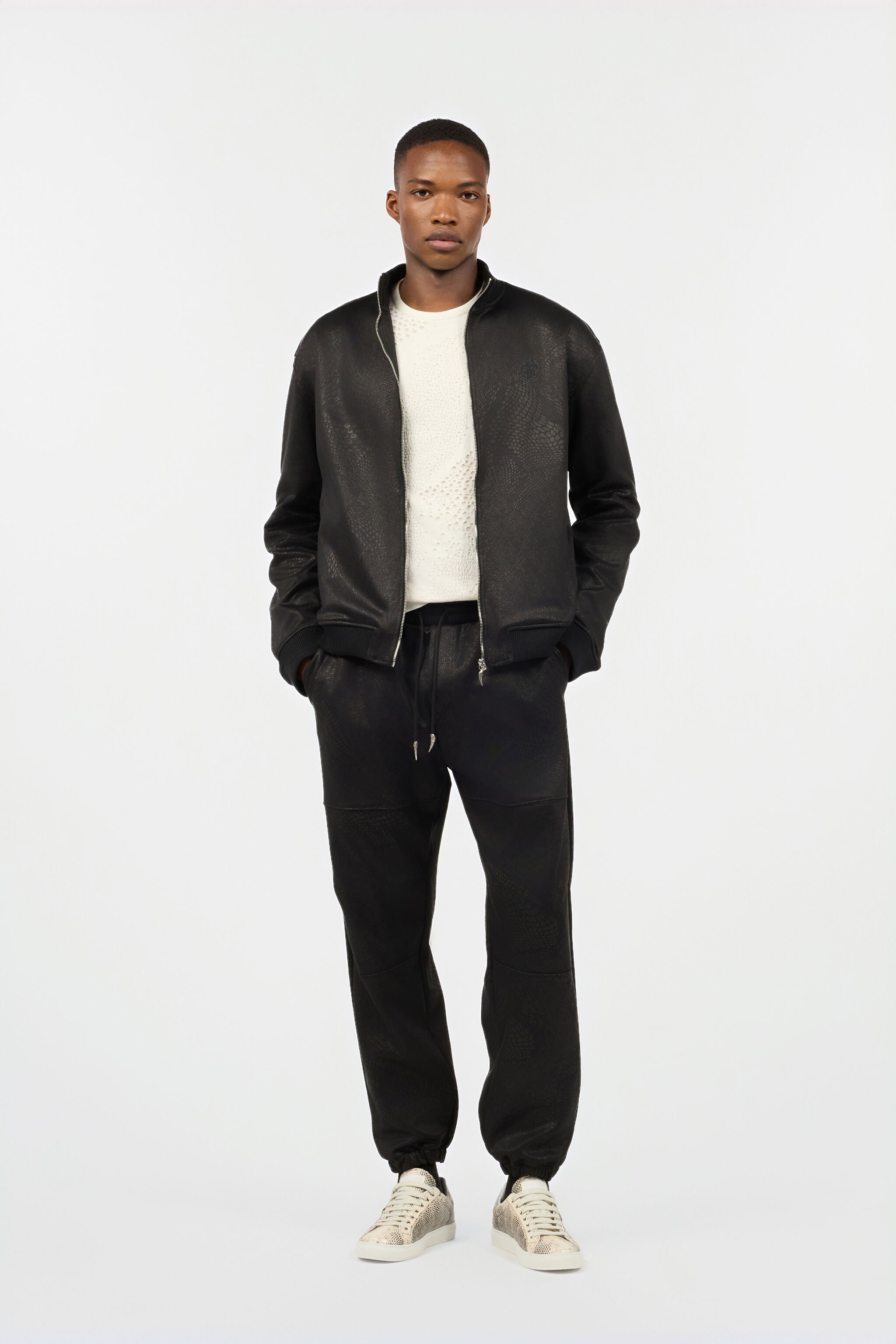 RC Full-Zip Sweatshirt With Python Print Black URT66G-2ON53