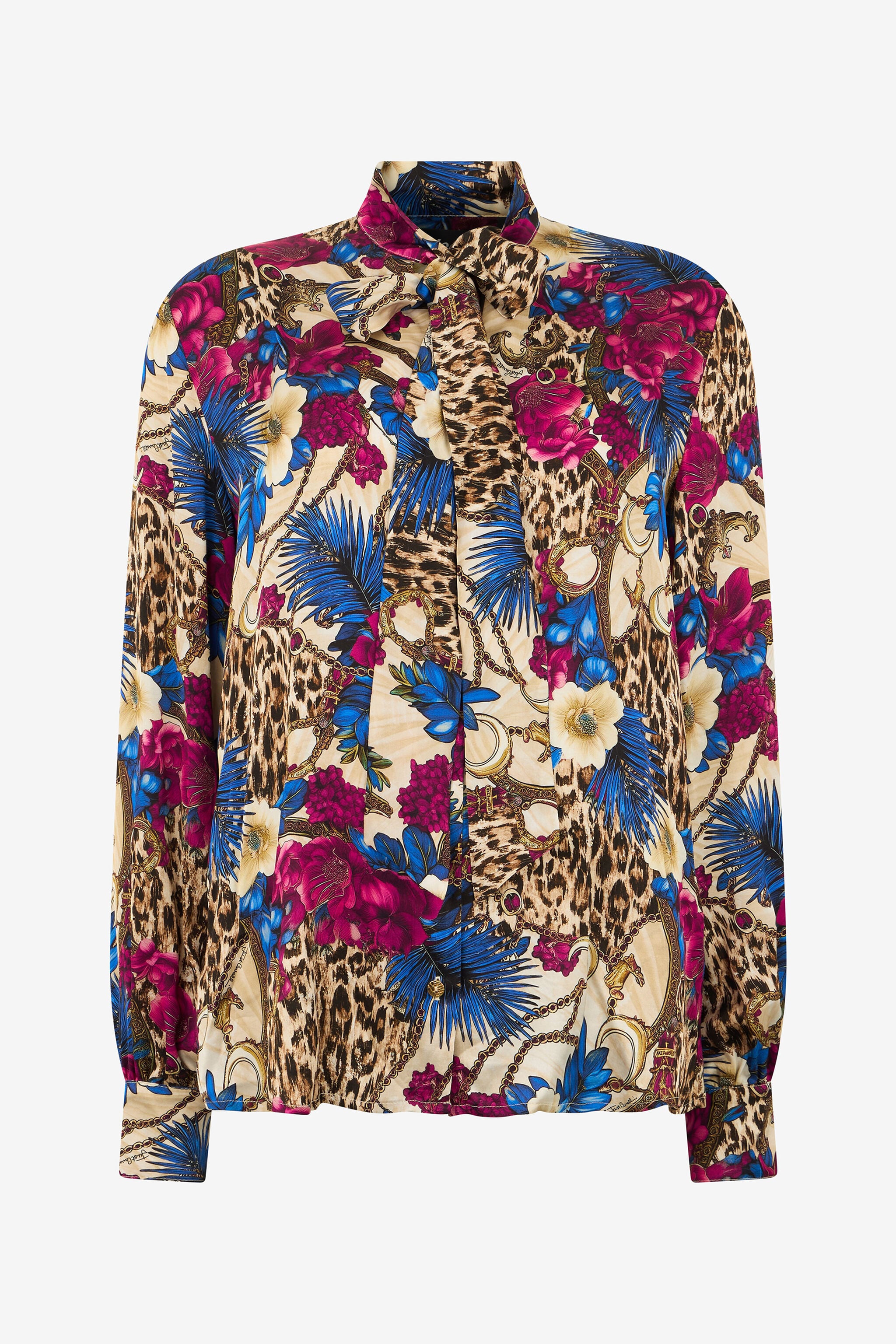 JC Camicia Stampa Flower Leo 700 BEIGE + 343 CILI VFT235-VF382