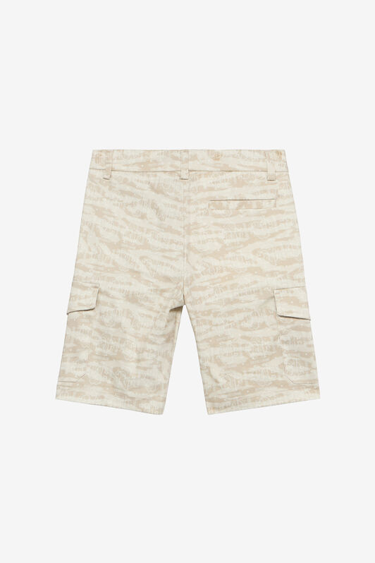 JU Shorts With Tiger Skin Print Ivory UJT25F-6SO44