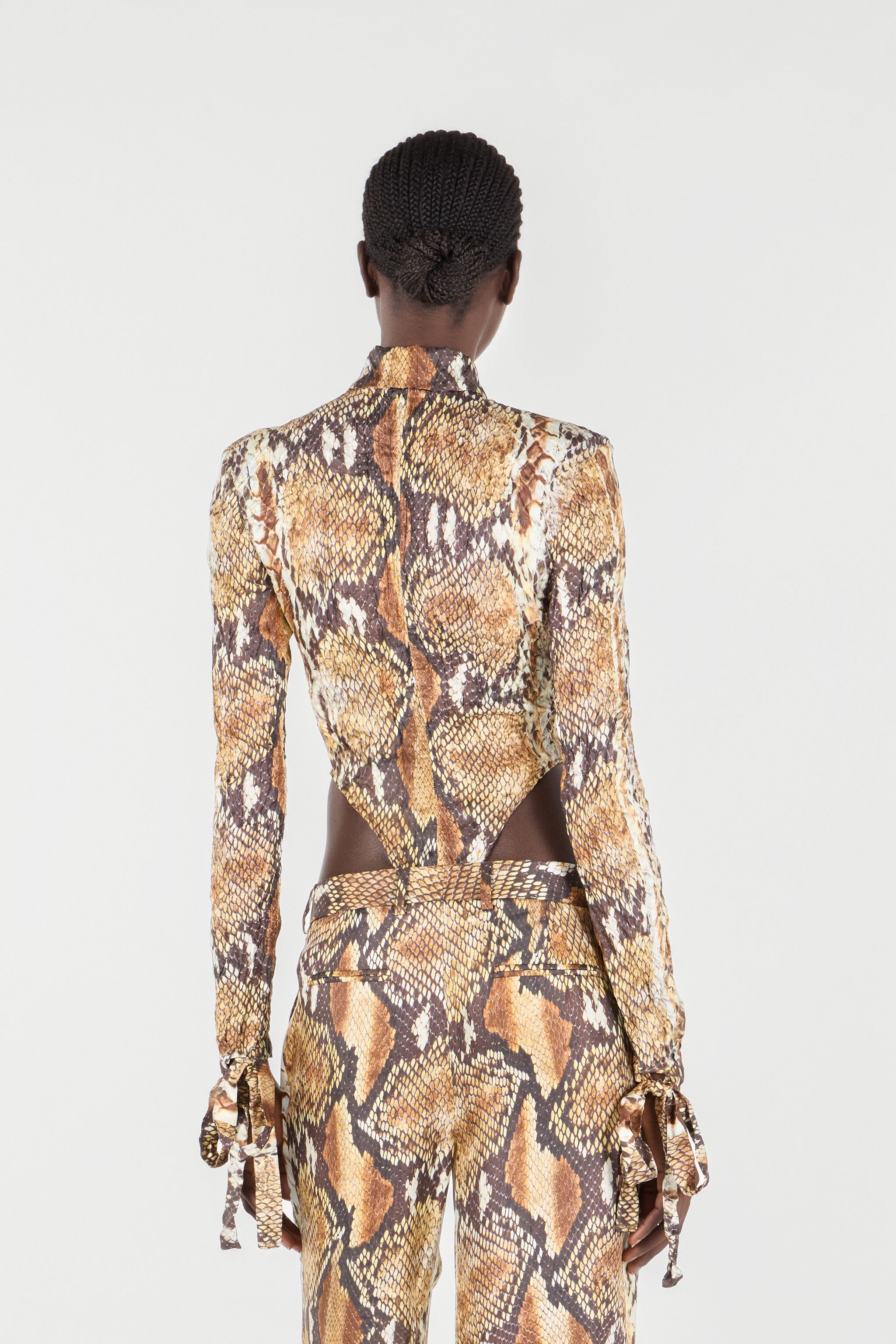 RC Python Print Shirt Bodysuit Light Brown UWT706-4QN93