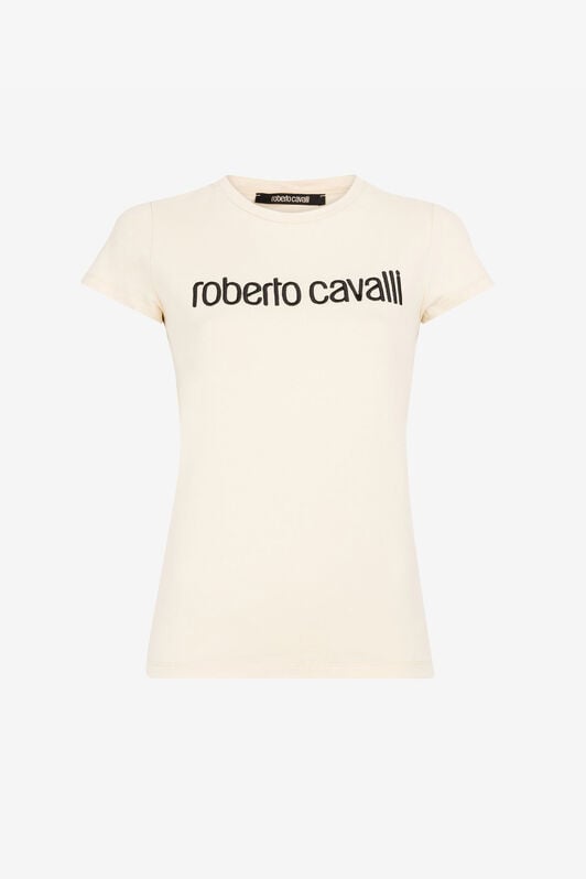 RC T-shirt con logo ricamato RC T-shirt con logo ricamato Avorio RKT60B-JD061