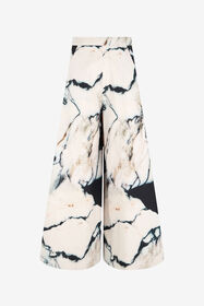 ${brand} Loose flare trousers with Marble print ${colorDescription} ${masterID}