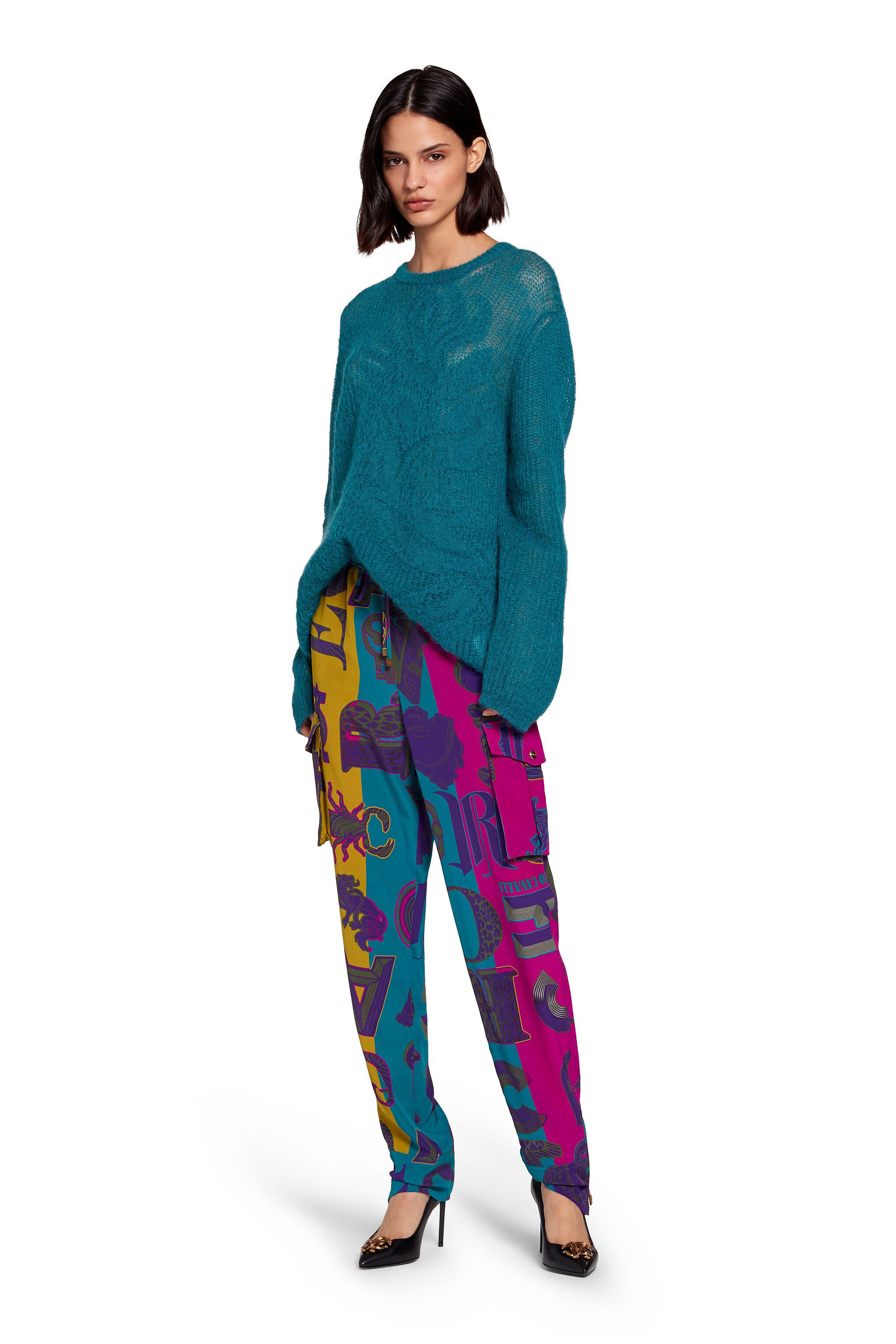 RC Abstract-pattern jumper Azul LQM690-MA006