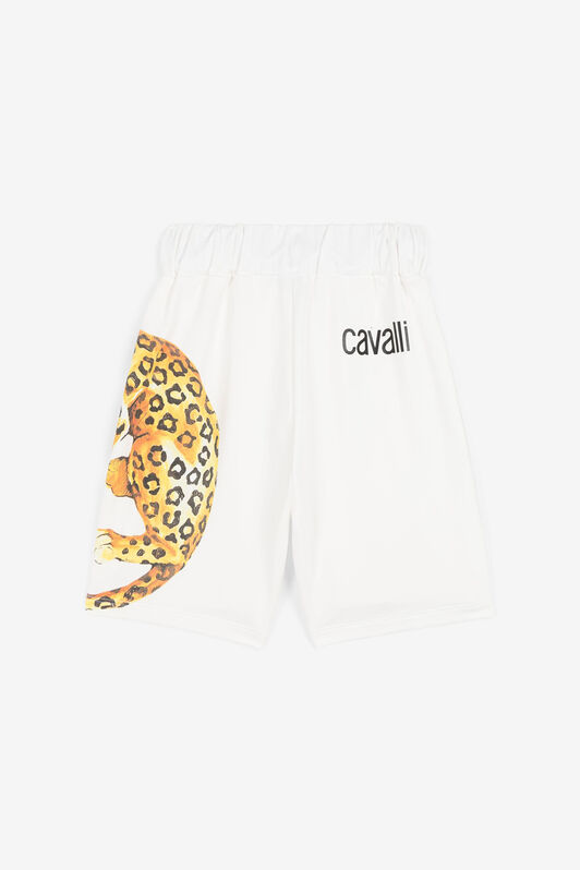 JU Jaguar-Print Shorts White OJT267-ISA2J