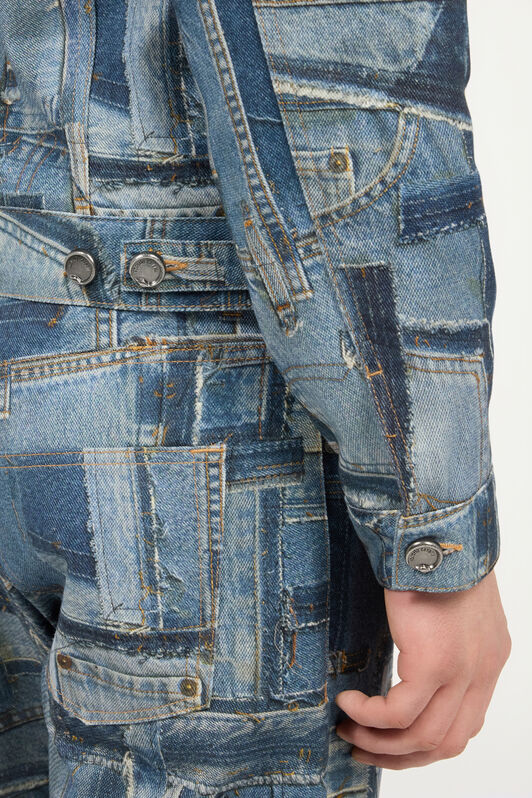 RC Patchwork-Jeansjacke der Capsule Collection Blau UMJ416-VT001