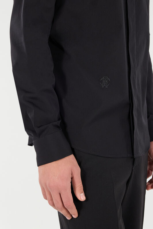 RC Cotton Shirt with Embroidery Black VRT700-CH026